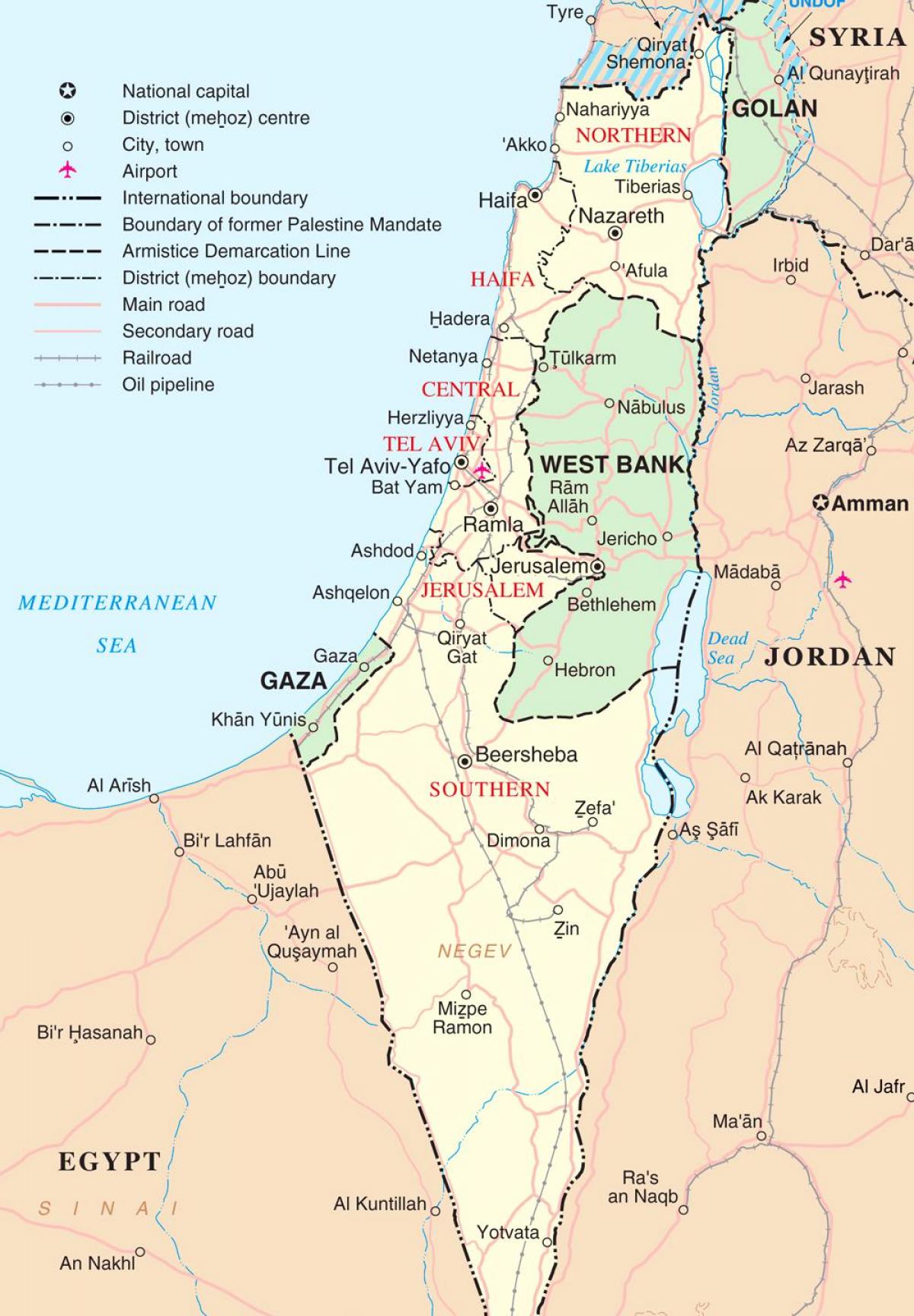 карта Ізраіля турыстычная