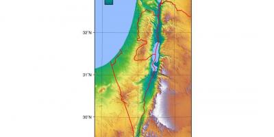 Карта Ізраіля вышыні
